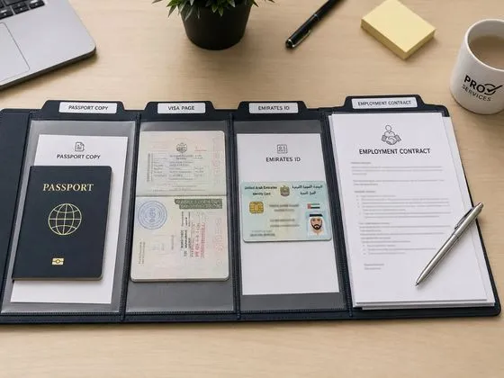Documents required for PRO services UAE — passport Emirates ID visa copy and employment contract checklist Modest Consulting Services